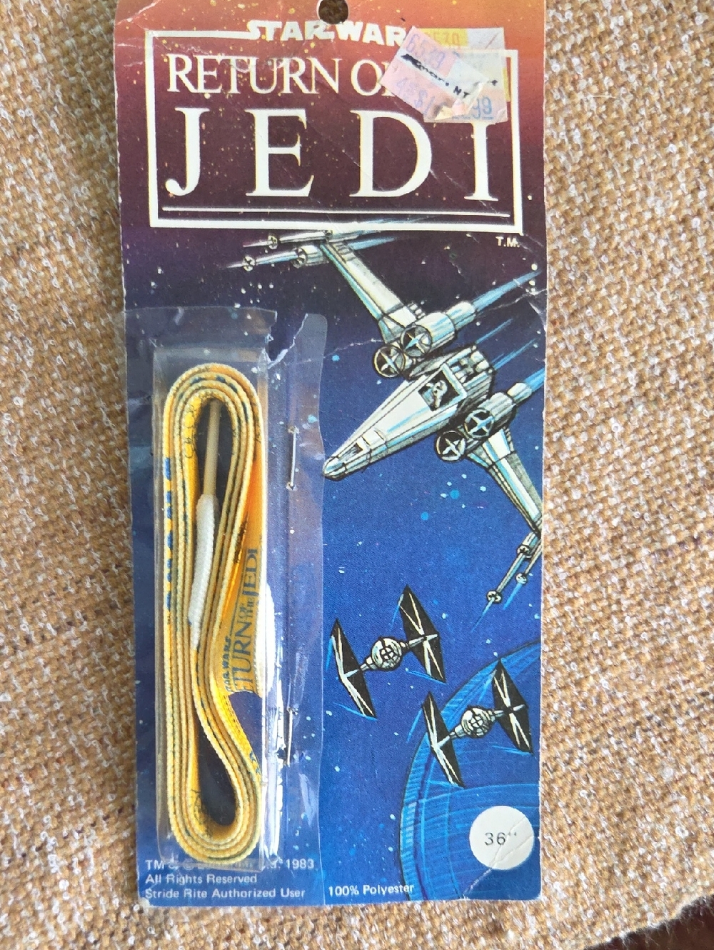 Star Wars Return of the Jedi Yellow and Blue Shoe Laces - Vintage